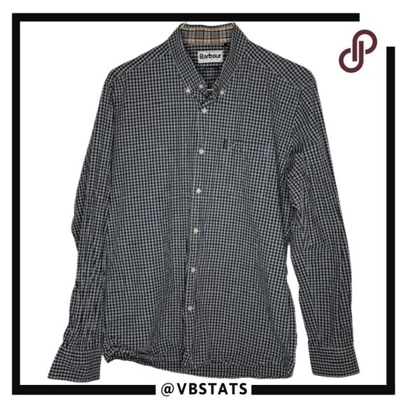 Barbour Mens Plaid Tailored Fit Long Sleeve Button Up Flannel Shirt Blue Medium - Picture 1 of 7